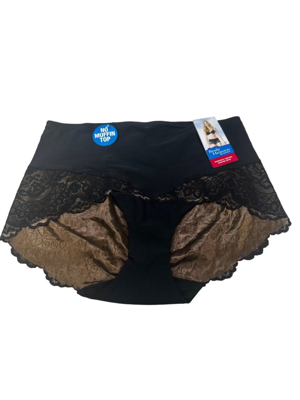 Body Heaven By Warner's Women's Size XL Brief Moderate Control Shaper Black New